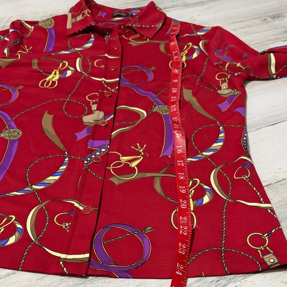 J. McLaughlin Betty Red Button Down Size Small - Picture 9 of 10